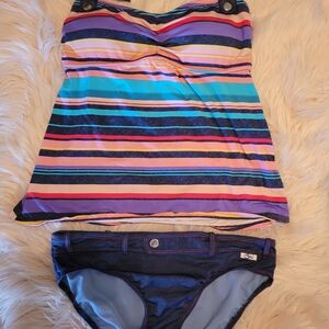 Striped Multicolor Tankini Set